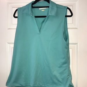 Greg Norman teal golf shirt